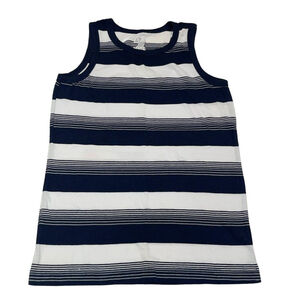 Place Sport Boys Youth Sleeveless Shirt Navy Blue White Striped Size Medium NWT